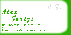 alex forizs business card